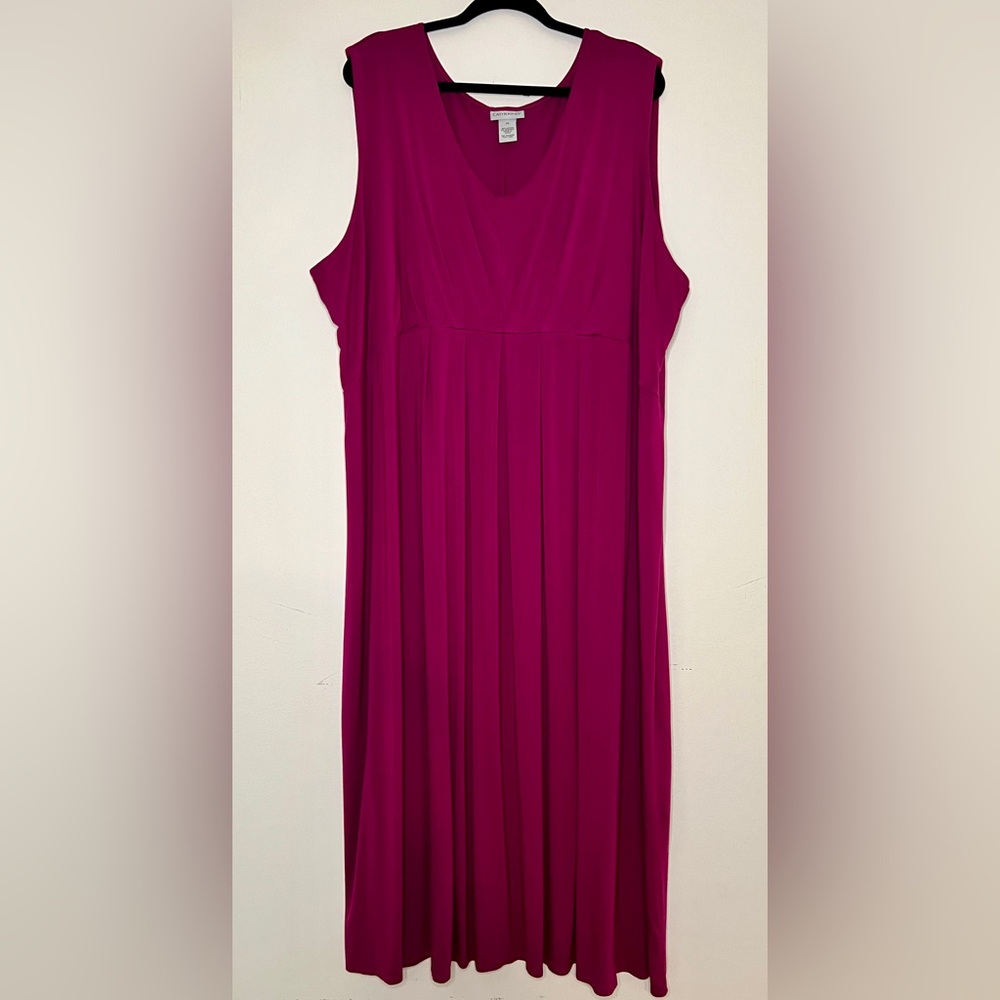 Cathrines 5X Empire Waist Maxi Dress In Boysenberry. Perfect for Year-Round wear